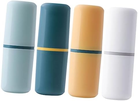 PACKOVE 4Pcs Portable Travel Toothbrush Holder Case with Toothpaste