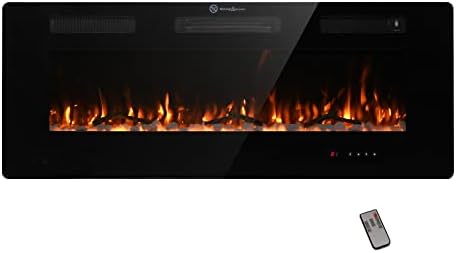 FODINGHILL 60 Electric Fireplace with Touch Screen and Adjustable Flame