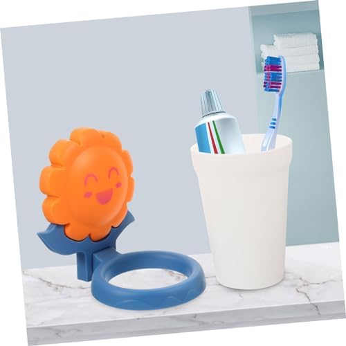 Healeved Cartoon Toothbrush Holder with Cup Wall Mounted Bathroom Storage