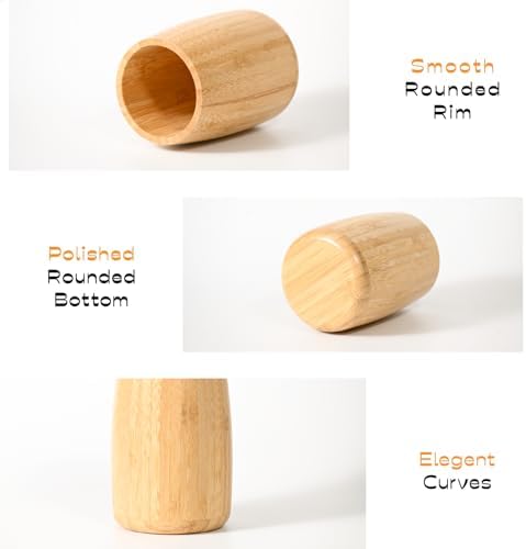 Natural Bamboo Toothbrush Holder Modern Cylindrical Design for Bathroom