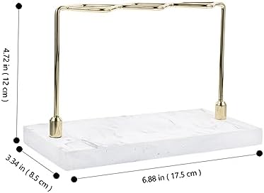 HEALLILY Marble Textured Toothbrush Holder Stylish Bathroom Organizer