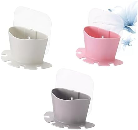 Yardenfun Self Adhesive Suction Cup Toothbrush Holder Wall Mounted Organizer