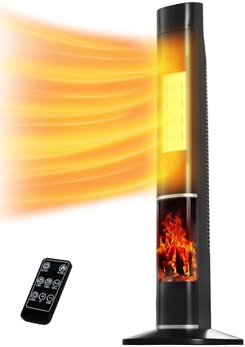 Uthfy 32 Electric Heater with 80 Oscillation and Flame for Large Rooms