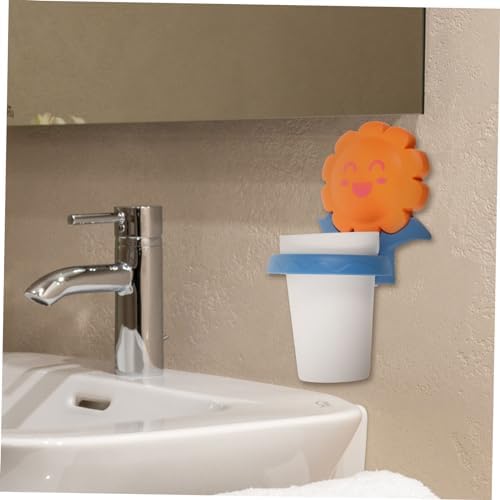 PartyKindom Wall-Mounted Toothbrush Holder with Sunflower Design