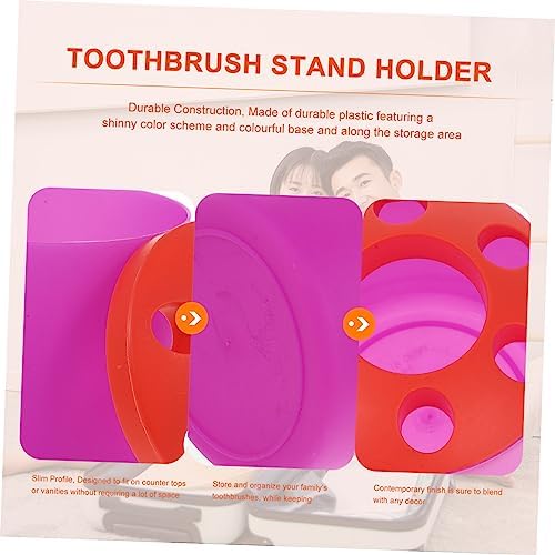 VOSAREA Toothbrush Holder with Purple Base Organizer 1