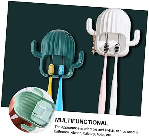 ABOOFAN 4pcs Cactus Toothbrush Holder Set 1