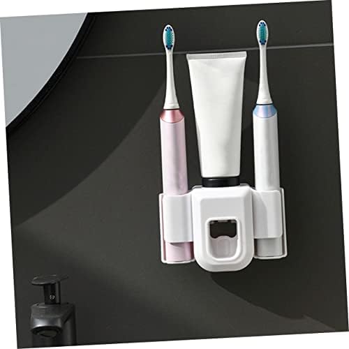 SOLUSTRE Wall Mount Toothpaste Dispenser with Toothbrush Holder