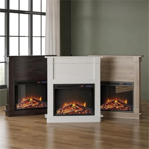 Ameriwood Home Ellsworth Electric Fireplace with Mantel White