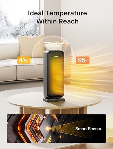 PELONIS Space Heater with 75 Oscillation Remote Control