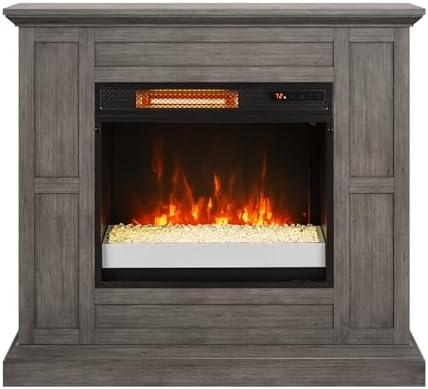 Duraflame Wall Mantel Electric Fireplace Weathered Gray