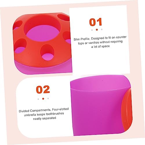 Cabilock Toothbrush Holder with Purple Base and Divided Compartments