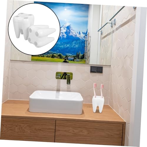 Luxshiny 2pcs White Toothbrush Holders for Kids
