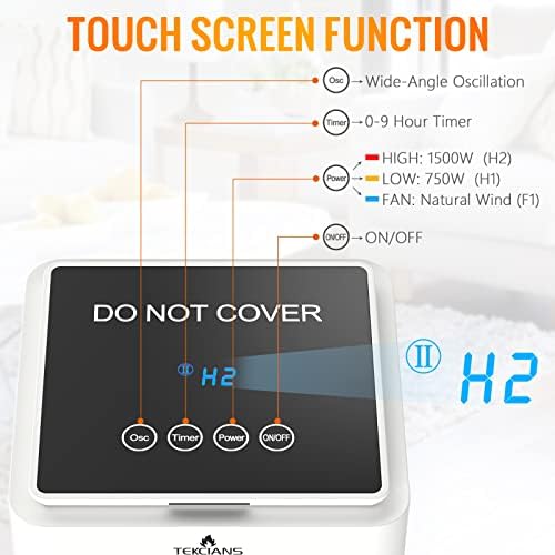 Feculs Official Electric Heater with Oscillation and Remote Control