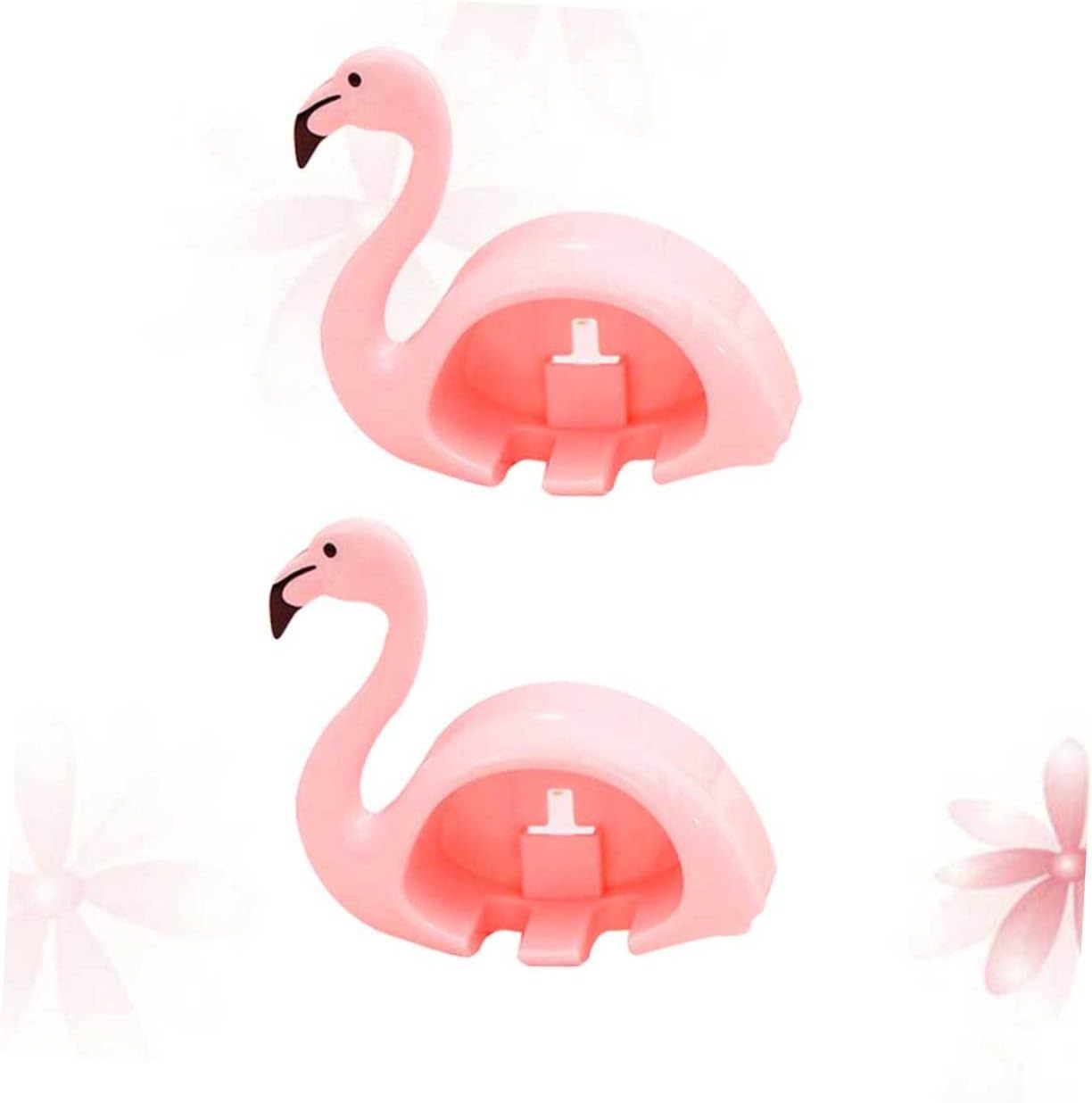 2pcs Pink Flamingo Wall-Mounted Toothbrush Holder