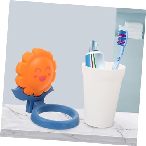 PartyKindom Wall-Mounted Toothbrush Holder with Sunflower Design