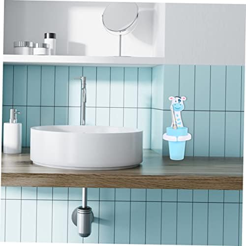 2Sets Cartoon Animal Toothbrush Holder Wall Mounted Storage Rack for Bathroom