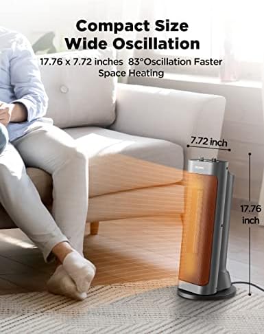 PELONIS 1500W Fast Heating Space Heater with Oscillation and Safety Features
