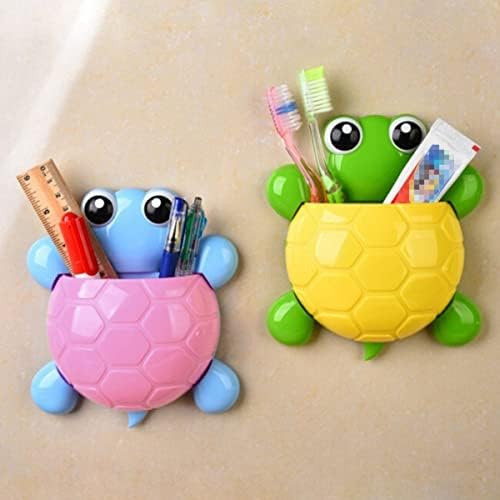 Cute Green Turtle Toothbrush Holder Suction Cup Mount