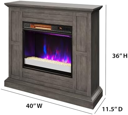 Duraflame Wall Mantel Electric Fireplace Weathered Gray