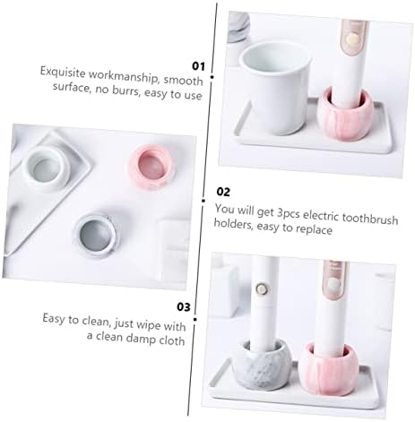 Ciieeo 3pcs Marble Toothbrush Holder Wall-Mounted 1