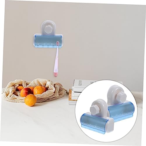 2pcs Suction Wall Mounted Toothbrush Holder for Family Bathroom Use
