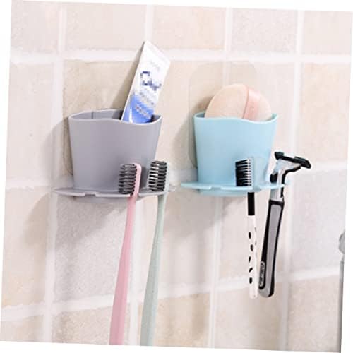 Sosoport Self-Adhesive Suction Cup Toothbrush Holder with Storage
