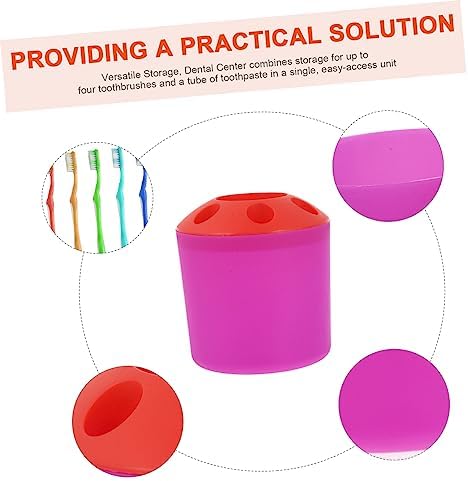 Cabilock Toothbrush Holder with Purple Base and Divided Compartments