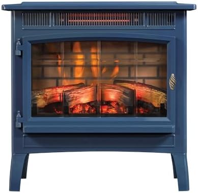 Duraflame Electric Fireplace Stove Heater with 3D Flame Effect Navy