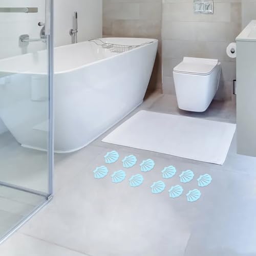 HOLIDYOYO Non-Slip Bathtub Stickers - 12pcs Shell Shaped Safety Treads