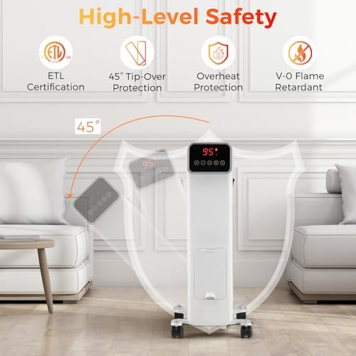 Tangkula 1500W Oil Filled Radiator Heater with Remote and 3 Modes
