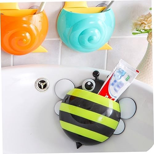 4pcs Suction Cup Honeybee Toothbrush Holder for Bathroom Wall Mount Storage