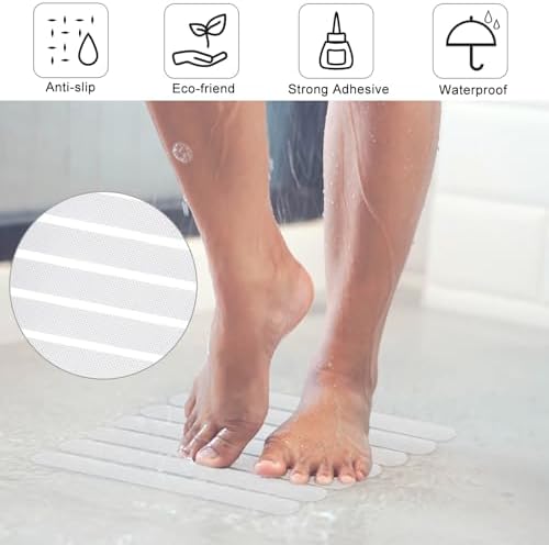 WATUNID 48PCS Non-Slip Bathtub Sticker Set with Scraper