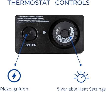 ProCom ML100TBA-B Ventless Propane Gas Blue Flame Space Heater with Thermostat Control
