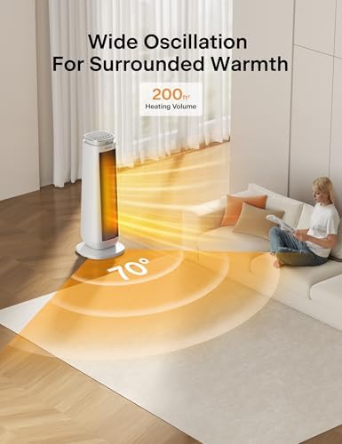 PELONIS 23 Oscillating Ceramic Heater with Remote Thermostat