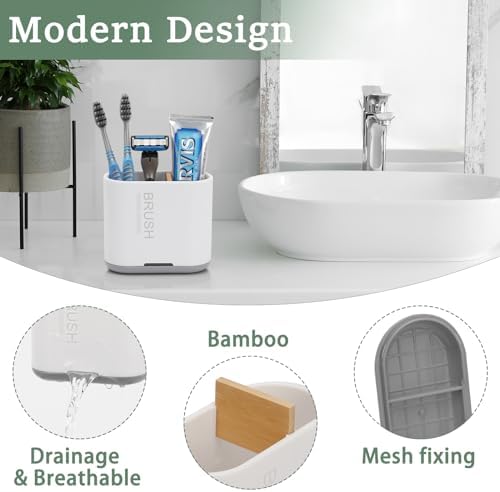 Chintu Toothbrush Holder with Drainage Compact Bathroom Organizer for Kids and Adults