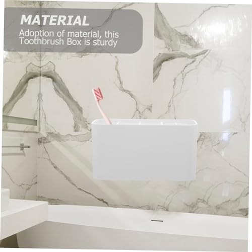 Happyyami White Toothbrush Holder Storage Box