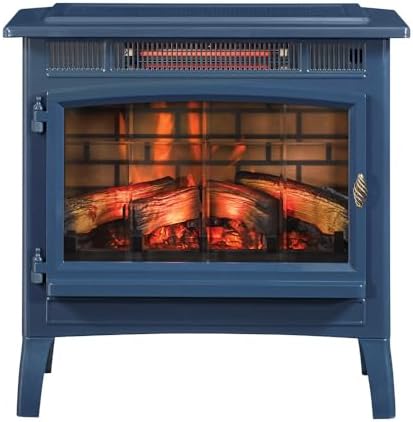 Duraflame Electric Fireplace Stove Heater with 3D Flame Effect Navy