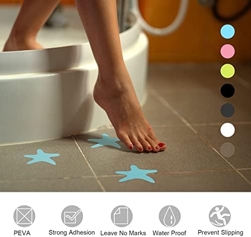 HARFINGTON 12pcs Non-Slip Bathtub Stickers White Starfish Design