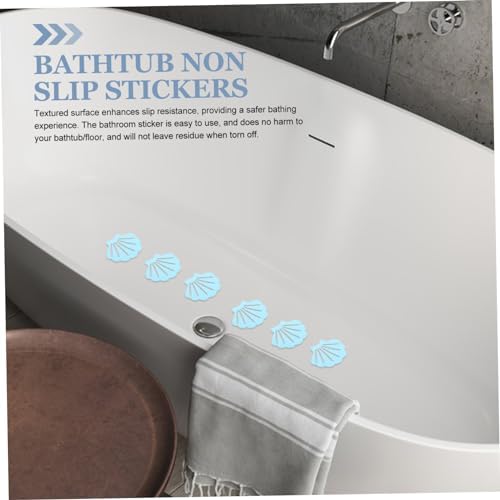 12Pcs Blue Shell Shape Non-Slip Bath Stickers for Kids Safety