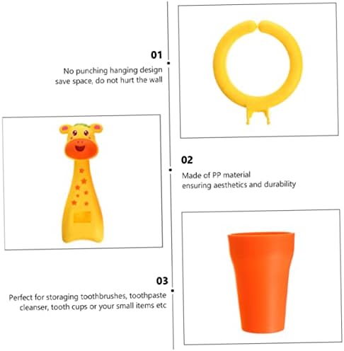 2Sets Cartoon Animal Toothbrush Holder Wall Mounted Storage Rack for Bathroom