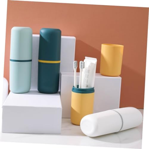 PACKOVE 4Pcs Portable Travel Toothbrush Holder Case with Toothpaste
