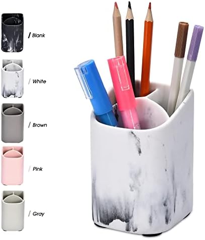 ZCCZ Toothbrush Holder - Premium White Marble Organizer