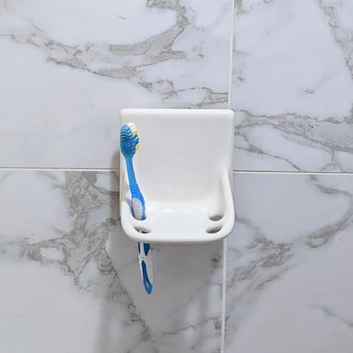 Flat Back Ceramic Toothbrush Holder for Bathrooms