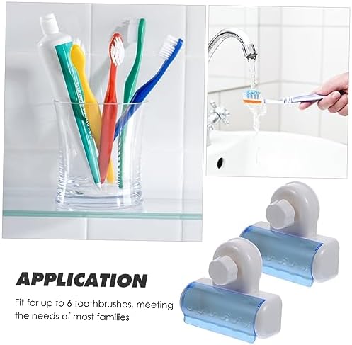 Mobestech 2pcs Wall Mounted Suction Toothbrush Holder