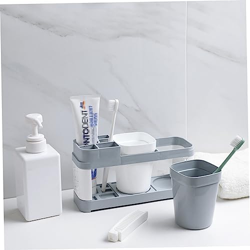 STOBAZA 2 Cup Toothbrush and Toothpaste Holder