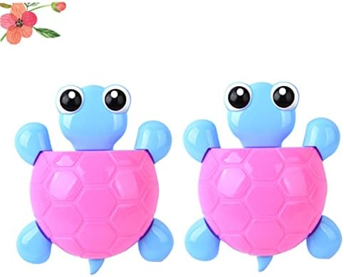 Luxshiny 2Pcs Turtle Suction Cup Toothbrush Holder Organizer