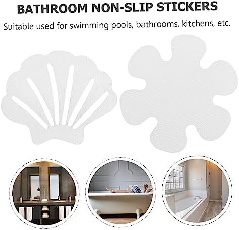 HAKIDZEL 2 Sets Non Slip Bathtub Stickers with Shell Flower Designs
