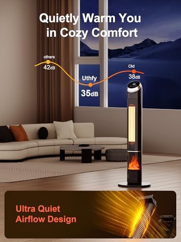 Uthfy 38 Electric Space Heater with Flame and Remote Control