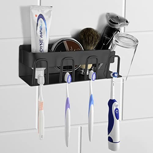 LUEXBOX 4 Cup Toothbrush and Toothpaste Holder