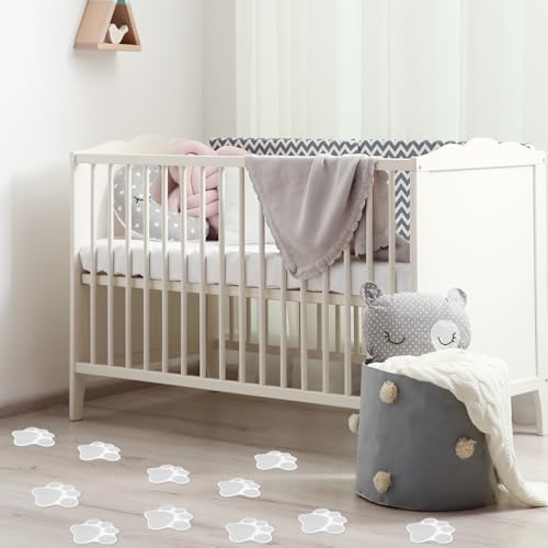 20 Pcs Non-Slip Bathtub Stickers with Grey Paw Prints